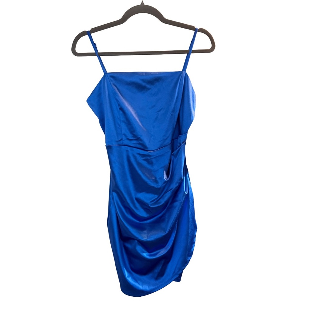 Honey and Rosie Blue Satin Dress